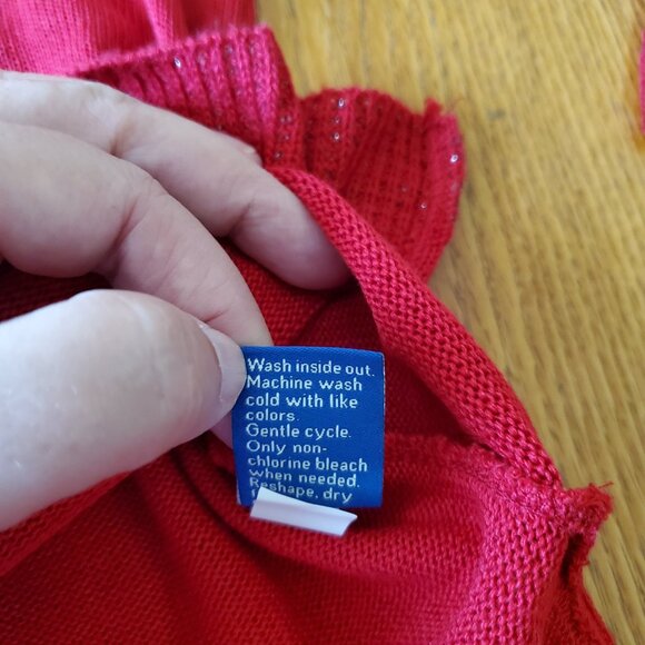 APT 9 Long Tunic Red Sweater with Metallic Threading Large - Picture 13 of 16